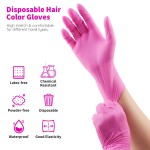 Segbeauty Protective Gloves 100PCS, Pink-Large, Chemical and Puncture Resistant with Anti-Slip Textured Fingertips