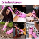 Segbeauty Protective Gloves 100PCS, Pink-Large, Chemical and Puncture Resistant with Anti-Slip Textured Fingertips