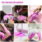 Segbeauty Protective Gloves 100PCS, Pink-Large, Chemical and Puncture Resistant with Anti-Slip Textured Fingertips